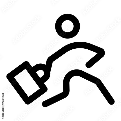 A line style icon showing an office going character 