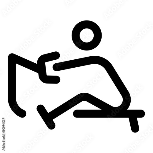 A line style icon showing a character doing seated row