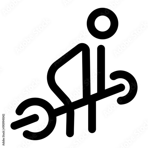 A linear icon showing a character doing deadlift
