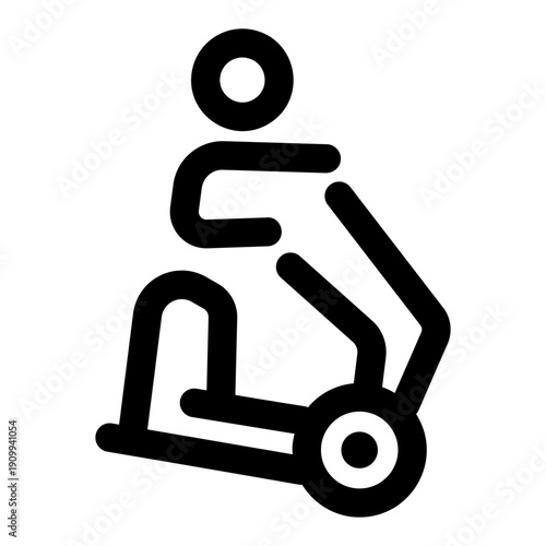 An outline icon showing a character using elliptical trainer