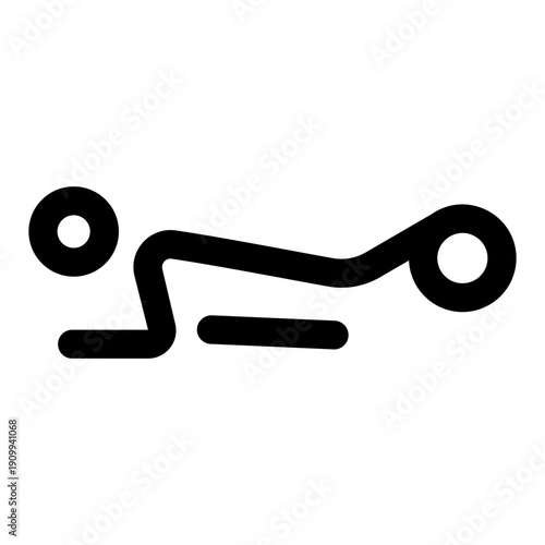 An outline icon showing a character using stability ball