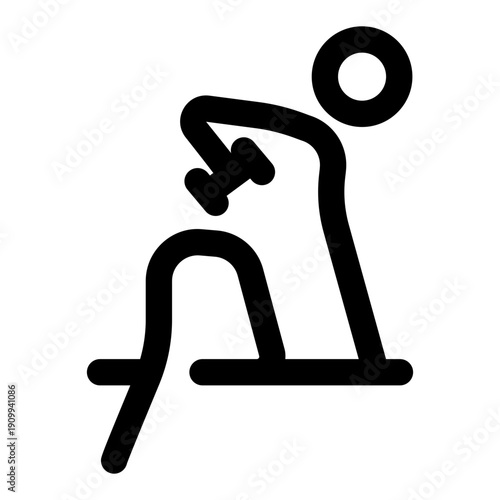 A line style icon showing a character doing dumbbell row