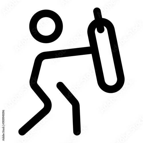 A linear icon showing a character doing boxing jab