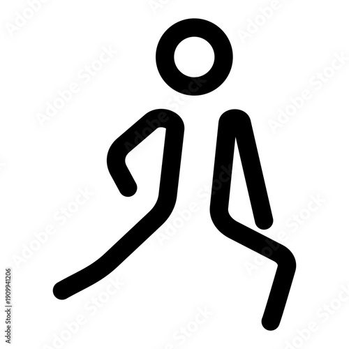 A linear style icon depicting lunge stretch