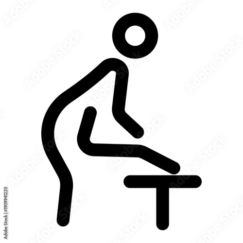 A linear style icon depicting passive stretch