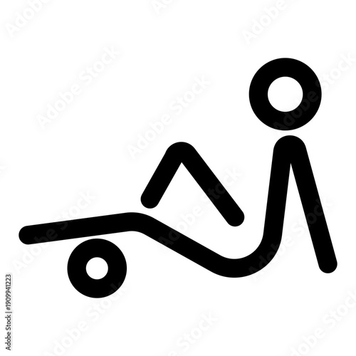 A linear style icon depicting leg muscle exercise