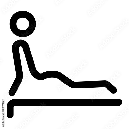A linear style icon depicting backward bend