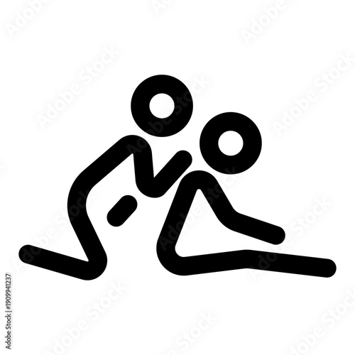 A linear style icon depicting back massage