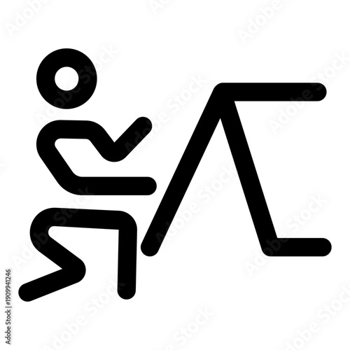 An outline style icon showing a shelter builder