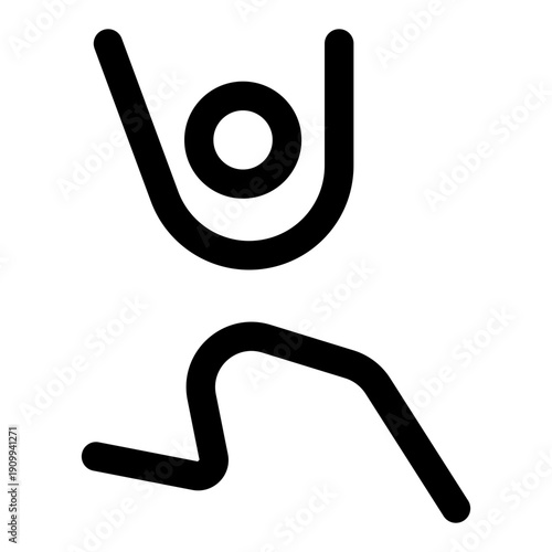 An outline icon showing a character doing joyful jump