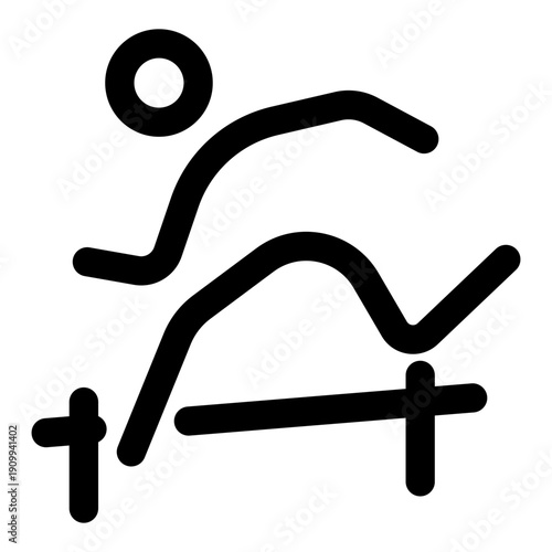 An outline style icon showing jumping activity 