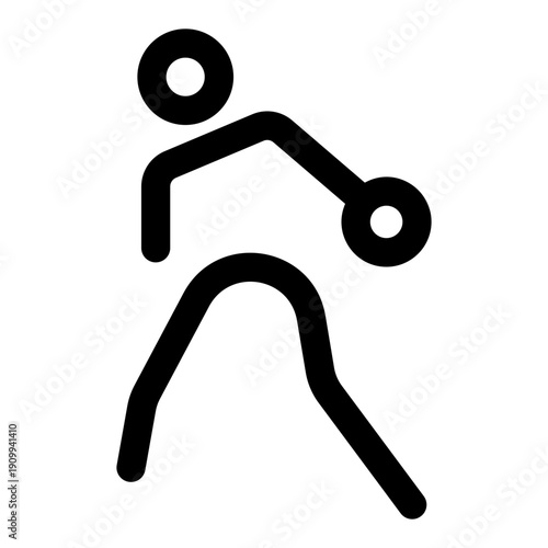 An outline style icon depicting dribbling sports 