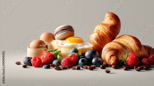 Wallpaper Mural Delicious Assortment of Pastries Fresh Fruits and Coffee Beans for Breakfast Setup Torontodigital.ca