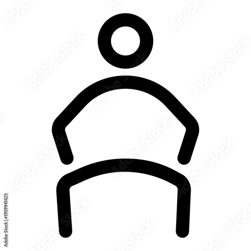 An outline style icon showing sumo wrestling stance