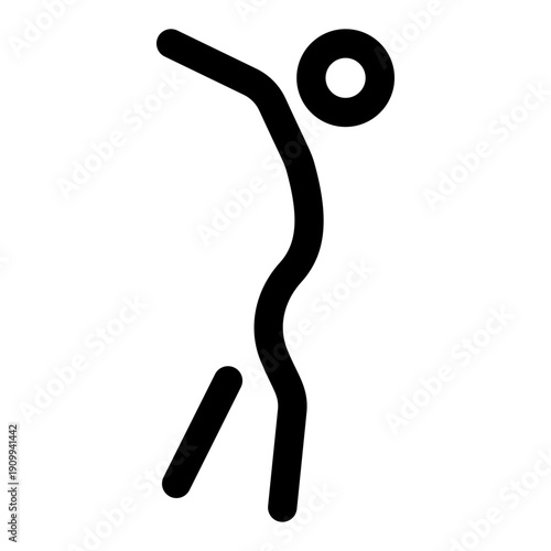 A linear icon depicting arm extension exercise 