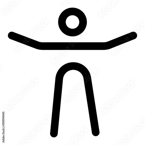 A line style icon depicting freedom stretch character
