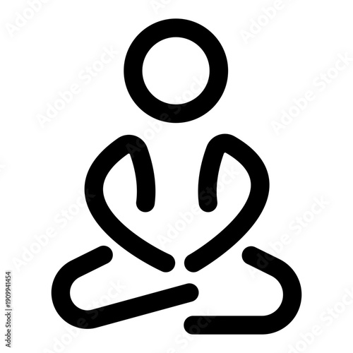 A linear style icon showing deep meditation posture
