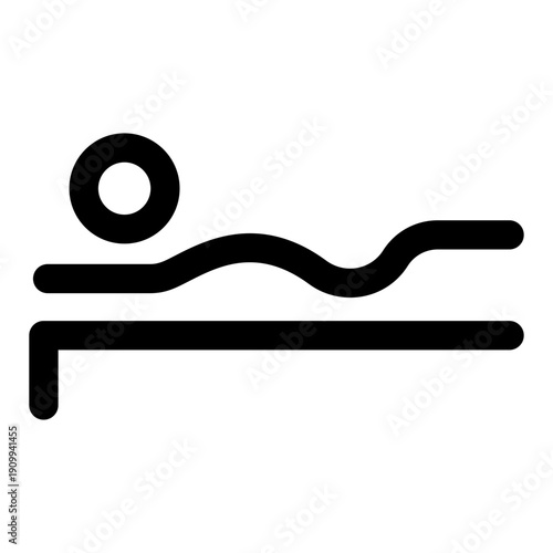 An outline style icon depicting deep relaxation posture