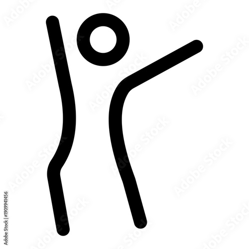 A linear style icon showing energetic yoga pose