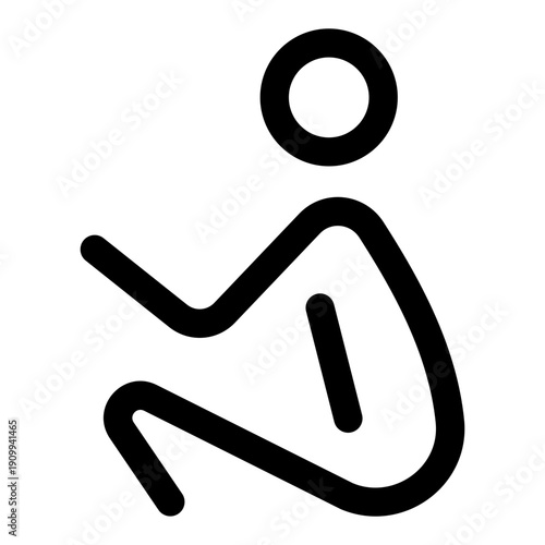 A linear style icon depicting gyan mudra hand posture