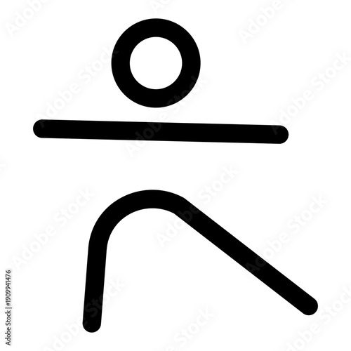 A linear icon depicting yoga pose body posture