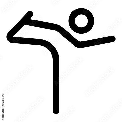 A linear icon showing dancer pose balanced posture