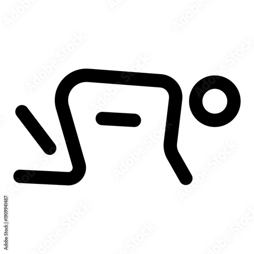 A linear icon showing cat pose yoga posture