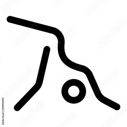 An outline style icon depicting stretching body movement