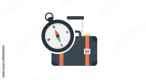 Travel Essentials Compass and Luggage for Your Next Adventure and Global Exploration Journey