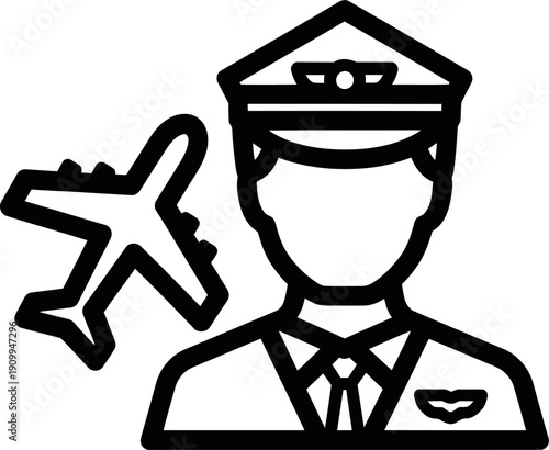 Airplane Pilot With Aircraft Icon