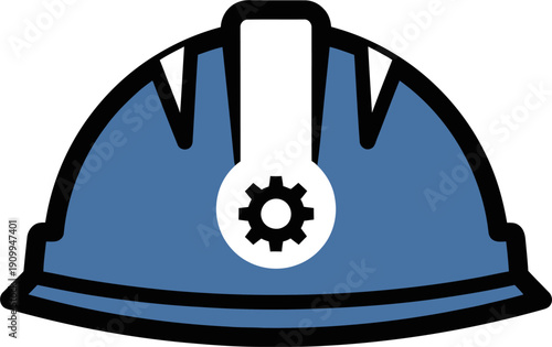 Worker Helmet With Gear Symbol Icon