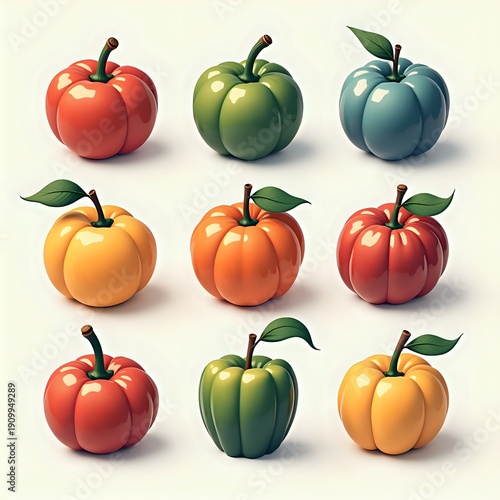 Colorful Autumn Gourds Arrangement