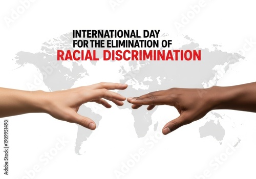 International day for the elimination of racial discrimination with hands reaching out