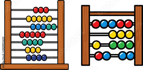 Vibrant Wooden Abacus Counting Tools Featuring Colorful Beads, Perfect for Early Childhood Education and Developing Fundamental Math Skills in a Playful Learning Environment