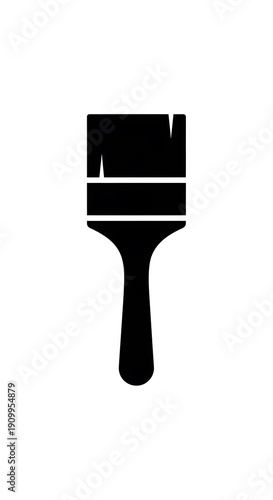 Black paintbrush on white background.