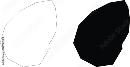 Outline and Solid Map of Nauru Country Vector Keywords: Nauru, map, outline, solid, country