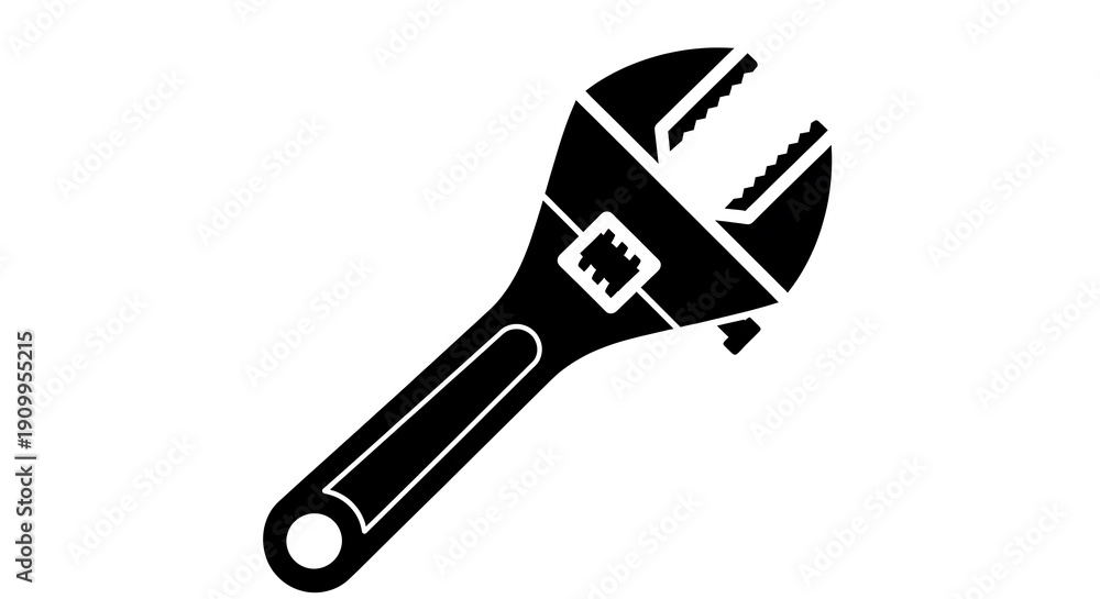 Obraz premium Adjustable wrench icon tool symbol.
