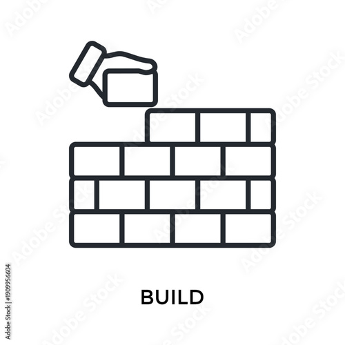 Build Icon Outline Style. Vector Illustration For Graphic Design