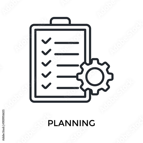 Planning Icon Outline Style. Vector Illustration For Graphic Design