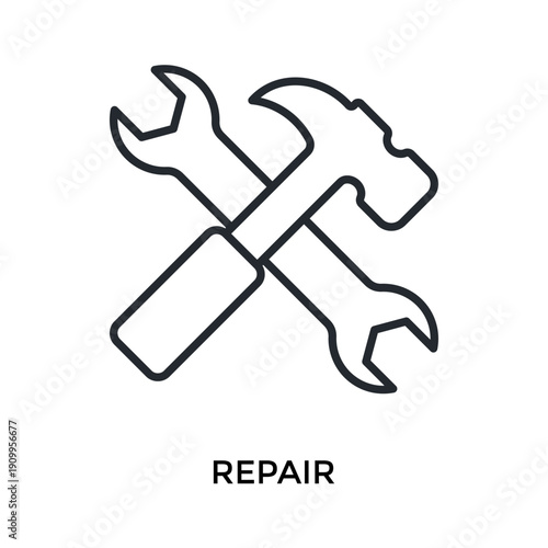 Repair Icon Outline Style. Vector Illustration For Graphic Design