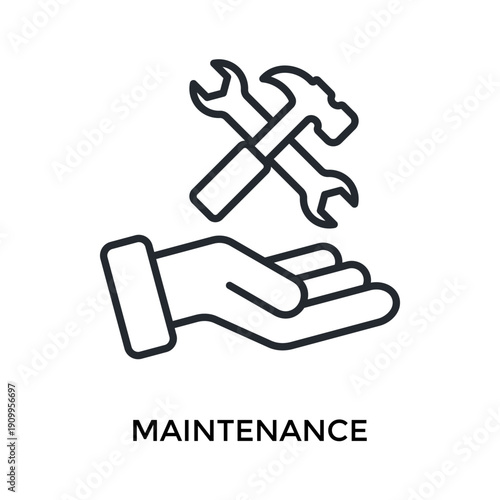Maintenance Icon Outline Style. Vector Illustration For Graphic Design