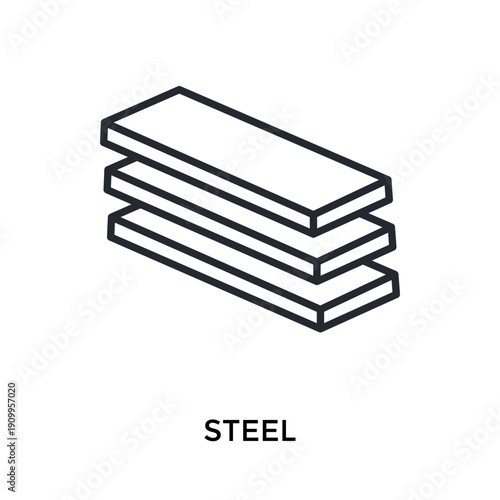 Steel Icon Outline Style. Vector Illustration For Graphic Design