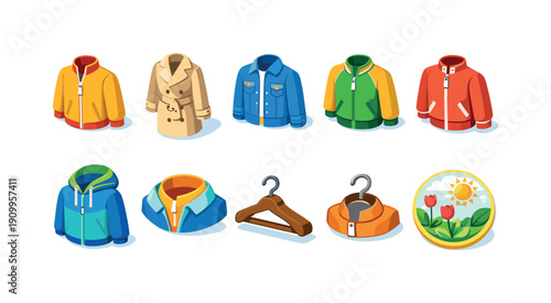Clothing and accessories 3d icon set. Fashionable outfits in a stylish 3d collection