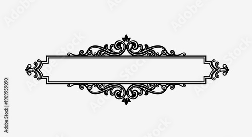 Ornate rectangular frame design element.