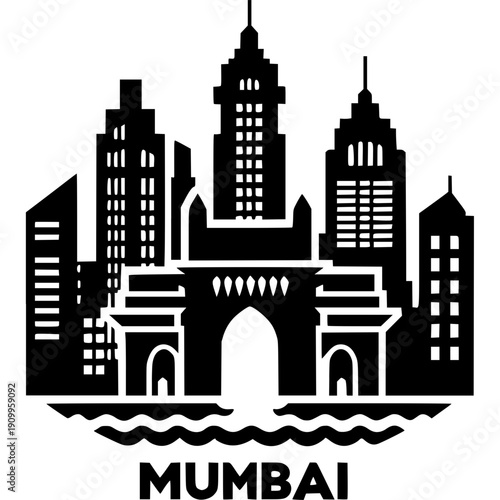 Mumbai Skyline Icon Vector