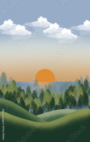 landscape with trees