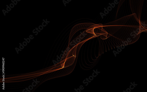 Dark abstract background with a glowing abstract waves