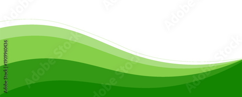 Abstract White and Green wave wide background banner. modern illuatration.