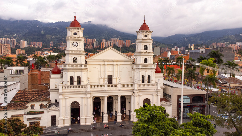 Obraz premium Envigado, Antioquia - Colombia. February 8, 2026. Santa Gertrudis Parish is a Colombian Catholic church.