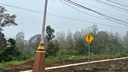 Road signs in highland areas in Indonesia (Bandung)